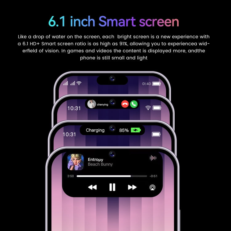 I14 Pro / N85 4G, schermo da 6,1 pollici, identificazione facciale, Android 8.1 MTK6737 Quad Core, rete: 4G, doppia SIM, I14 Pro / N85 4G 1GB+8GB