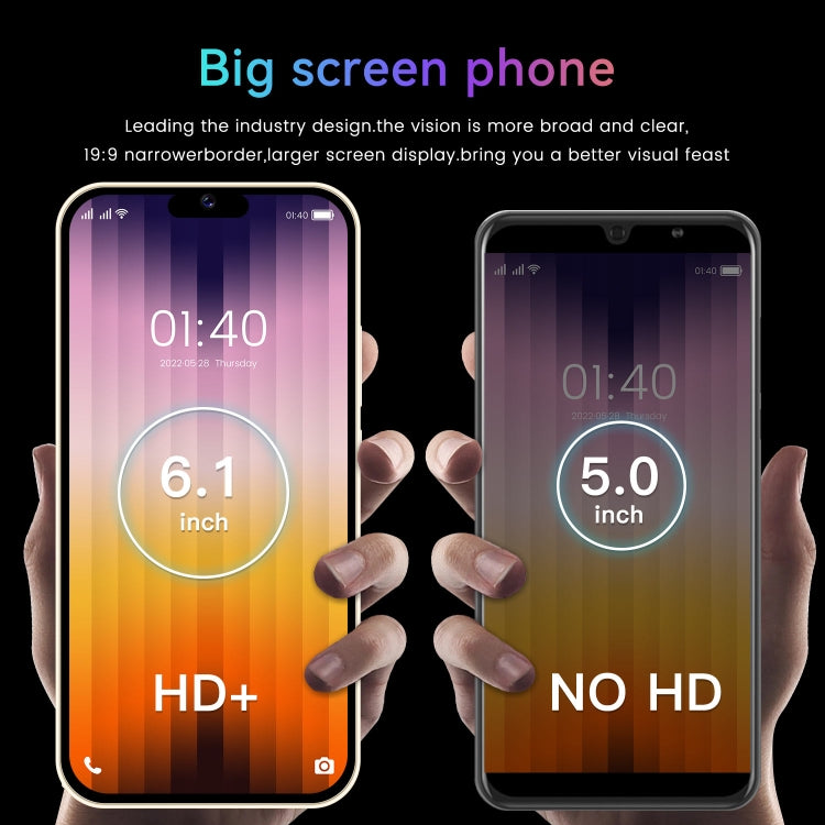 I14 Pro / N85 4G, schermo da 6,1 pollici, identificazione facciale, Android 8.1 MTK6737 Quad Core, rete: 4G, doppia SIM, I14 Pro / N85 4G 1GB+8GB
