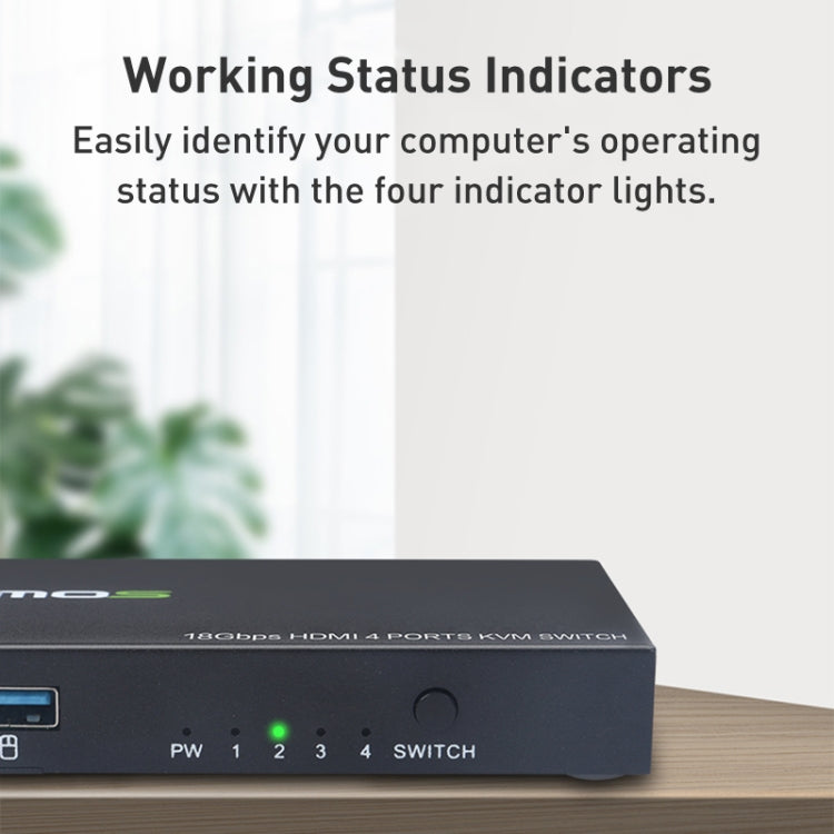 Switch KVM AIMOS AM-KVM401 4K 60Hz HDMI 4 ingressi 1 uscita, AM-KVM401