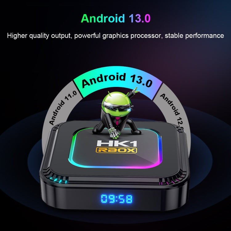 Smart TV Box HK1 RBOX K8 8K Android 13.0 con telecomando, quad-core RK3528, 2GB+16GB, 4GB+32GB, 4GB+64GB, 4GB+128GB