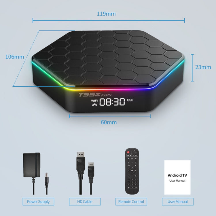 Smart TV Box Android 12.0 T95Z Plus 8K WiFi6 con telecomando, Allwinner H618 Quad-Core, 2GB+16GB, 4GB+32GB, 4GB+64GB, 4GB+128GB