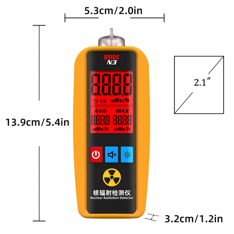 Rilevatore portatile di radiazioni nucleari domestiche BSIDE N3, N3