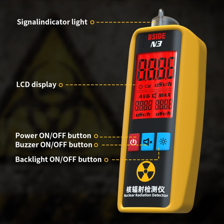 Rilevatore portatile di radiazioni nucleari domestiche BSIDE N3, N3