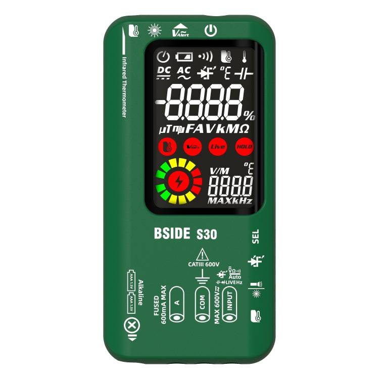 Multimetro per la misurazione della temperatura a infrarossi con schermo a colori intelligente BSIDE S30, S30 (Green), S30 (Red), S30 (Black)