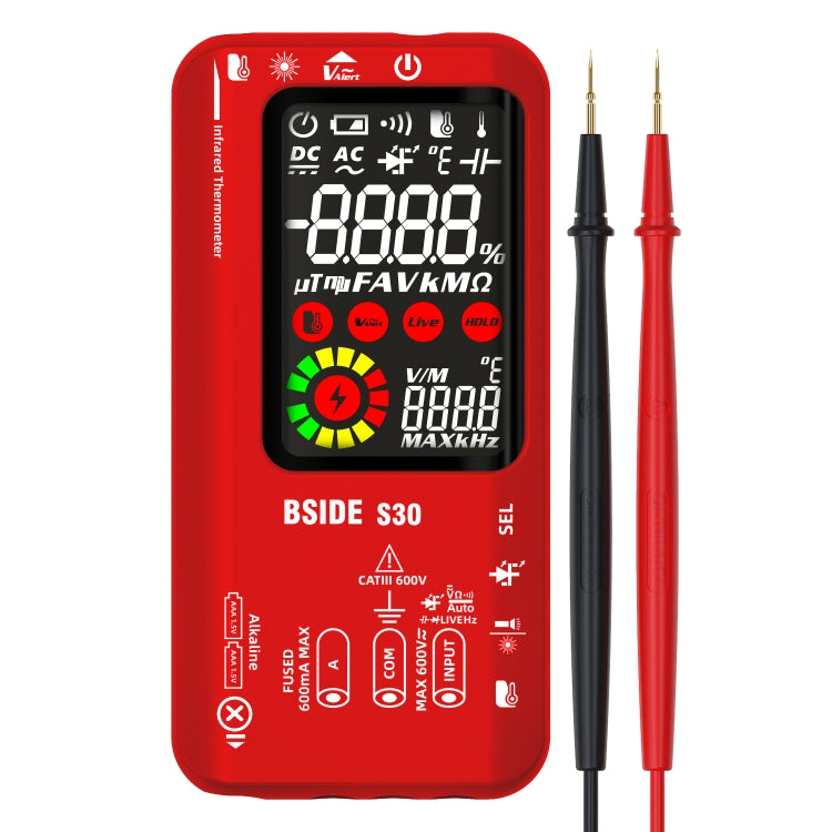 Multimetro per la misurazione della temperatura a infrarossi con schermo a colori intelligente BSIDE S30, S30 (Green), S30 (Red), S30 (Black)