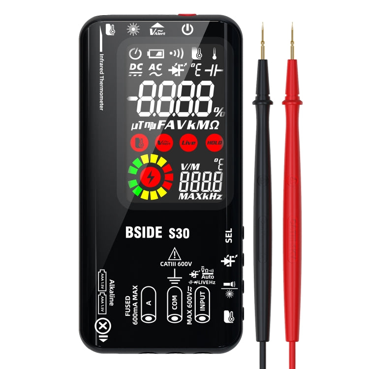 Multimetro per la misurazione della temperatura a infrarossi con schermo a colori intelligente BSIDE S30, S30 (Green), S30 (Red), S30 (Black)