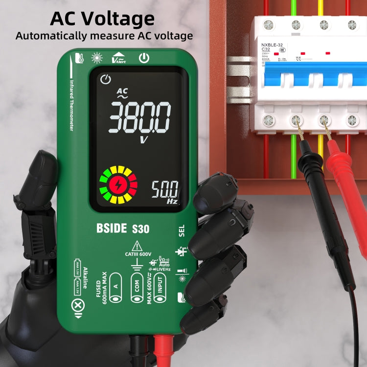 Multimetro per la misurazione della temperatura a infrarossi con schermo a colori intelligente BSIDE S30, S30 (Green), S30 (Red), S30 (Black)