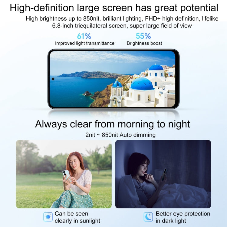 Honor Play8T, MagicOS 7.2 Dimensity 6080 Octa Core da 6,8 pollici fino a 2,4 GHz, Rete: 5G, OTG, Non supporta Google Play, 8GB+256GB, 12GB+256GB