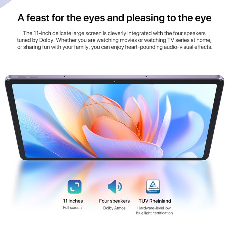 Tablet WiFi Lenovo Pad 2024 da 11 pollici, Android 13, Qualcomm Snapdragon 685 Octa Core, supporto identificazione facciale, 6GB+128GB, 8GB+128GB