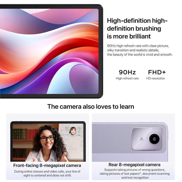 Tablet WiFi Lenovo Pad 2024 da 11 pollici, Android 13, Qualcomm Snapdragon 685 Octa Core, supporto identificazione facciale, 6GB+128GB, 8GB+128GB