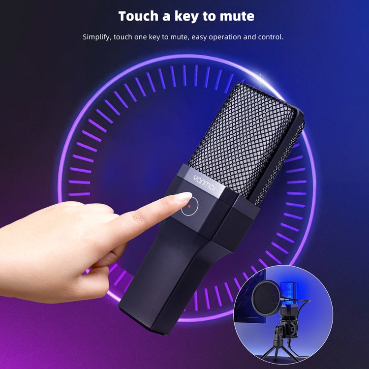 Microfono da tavolo per giochi E-Sports Yanmai X1R con luce RGB e rete Blowout, X1R