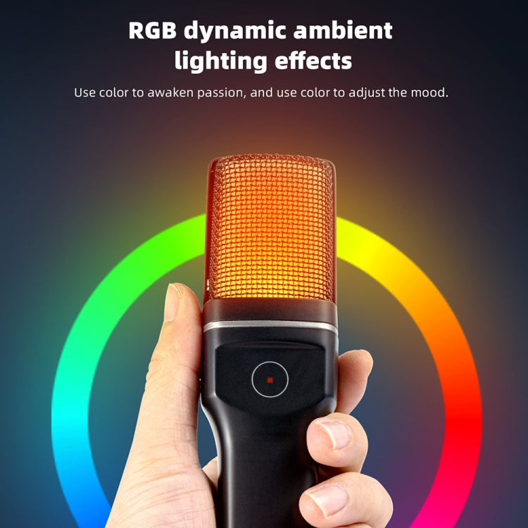Microfono da tavolo da gioco wireless Yanmai SF-777W 2.4G con luce RGB e rete Blowout, SF-777W