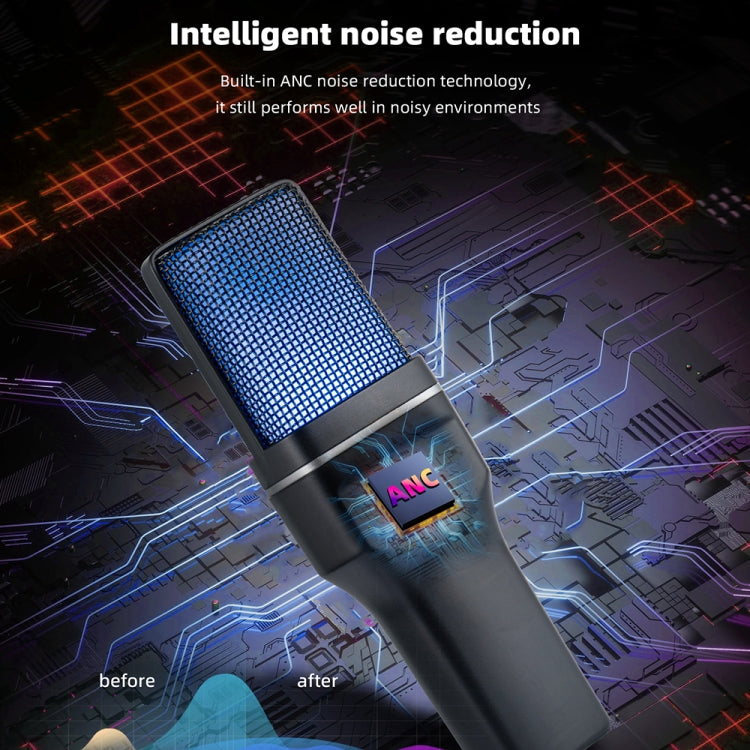 Microfono da tavolo da gioco wireless Yanmai SF-777W 2.4G con luce RGB e rete Blowout, SF-777W