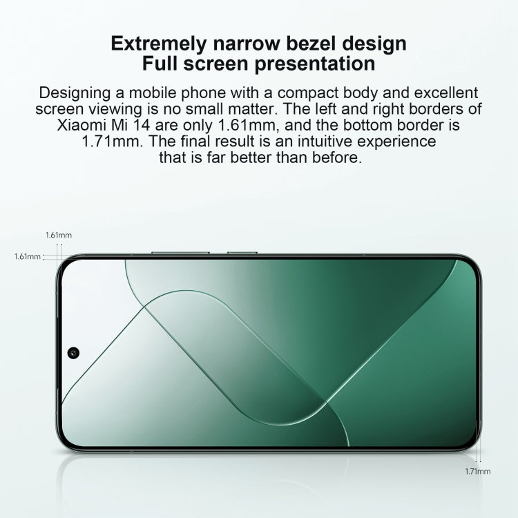 Xiaomi 14, 6,36 pollici Xiaomi HyperOS Snapdragon 8 Gen 3 Octa Core 4nm fino a 3,3GHz, NFC, Rete: 5G, 12GB+256GB, 16GB+512GB, 16GB+1TB