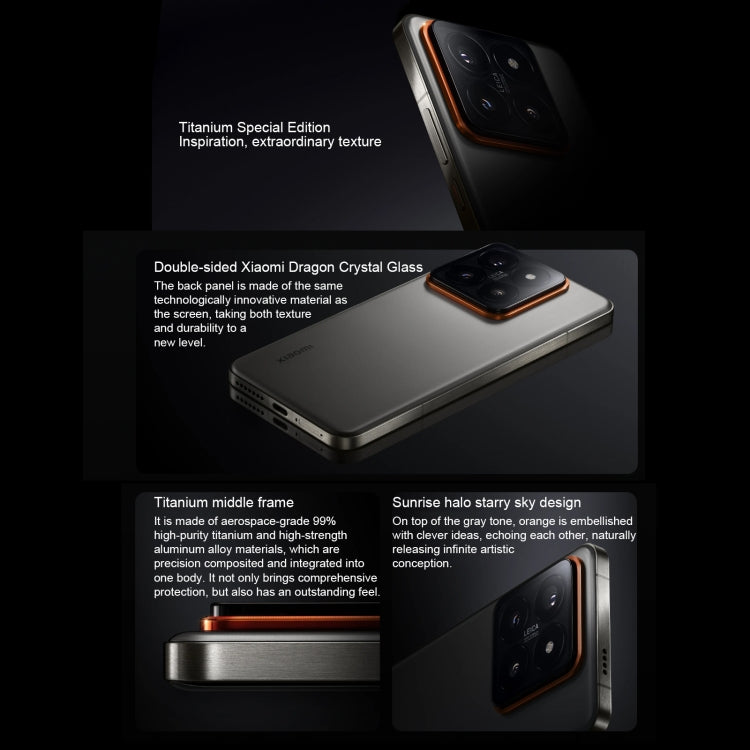 Xiaomi 14 Pro Titanium Special Edition, 6,73 pollici Xiaomi HyperOS Snapdragon 8 Gen 3 Octa Core 4nm fino a 3,3GHz, NFC, Rete: 5G, 16GB+1TB Titanium Special Edition
