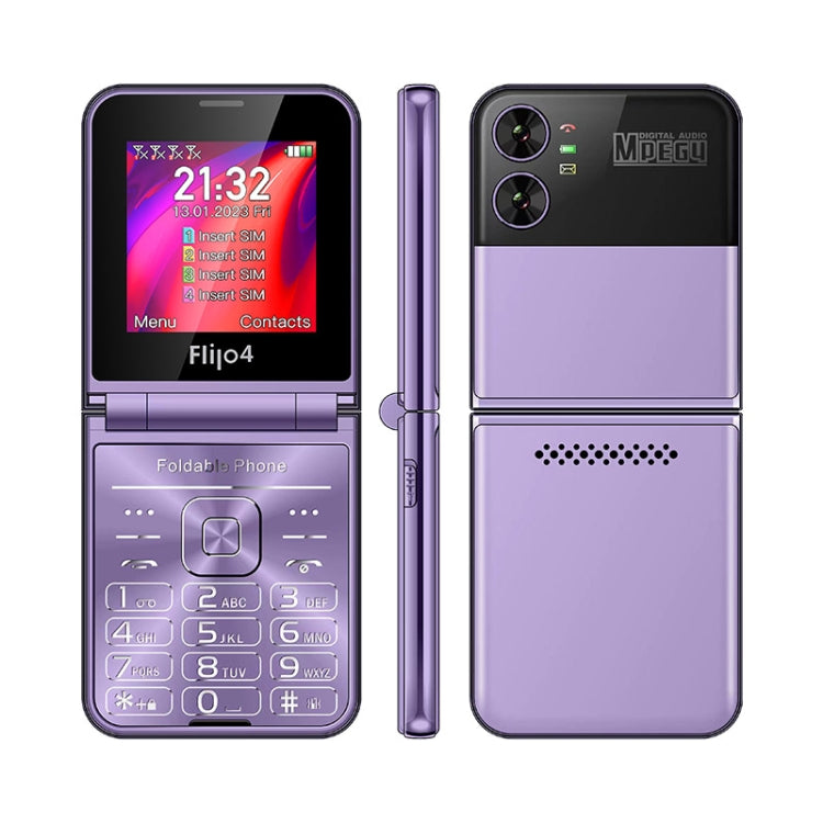 Telefono UNIWA F265 Flip Style, Mediatek MT6261D da 2,55 pollici, FM, 4 schede SIM, 21 tasti