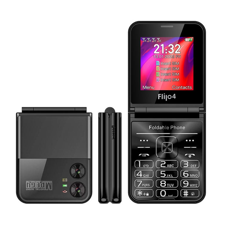 Telefono UNIWA F265 Flip Style, Mediatek MT6261D da 2,55 pollici, FM, 4 schede SIM, 21 tasti