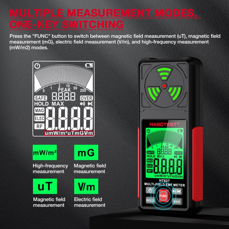 HABOTEST HT627 Rilevatore di radiazioni elettromagnetiche, HT627