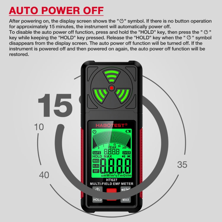 HABOTEST HT627 Rilevatore di radiazioni elettromagnetiche, HT627