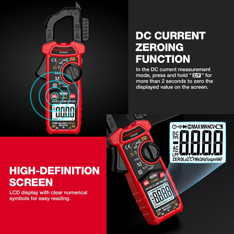 HABOTEST HT207B Multimetro a pinza digitale multifunzionale, HT207B
