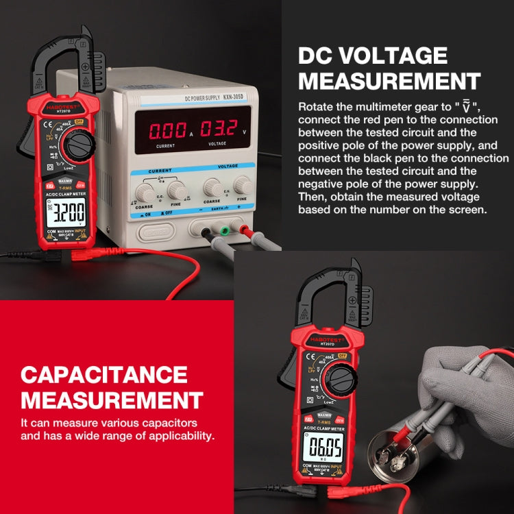 HABOTEST HT207B Multimetro a pinza digitale multifunzionale, HT207B
