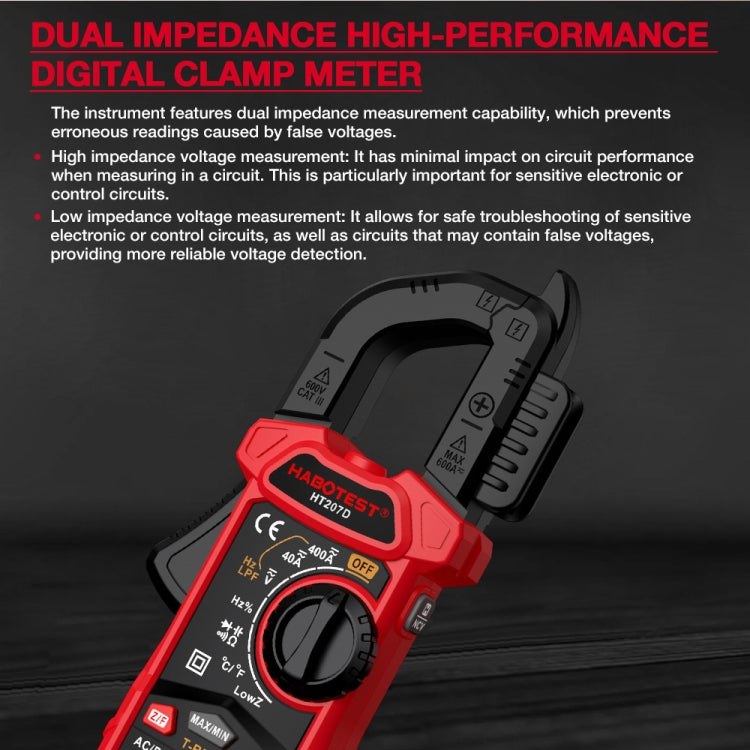 HABOTEST HT207D Multimetro a pinza digitale multifunzionale, HT207D