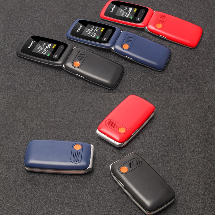 UNIWA V202T Telefono 4G Flip Style, Unisoc T107 Cat.1 da 2,4 pollici, SOS, FM, doppia scheda SIM, 21 tasti
