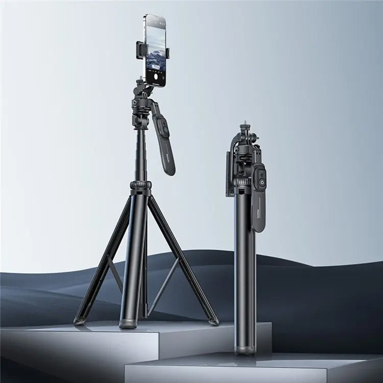 YESIDO SF17 Supporto per selfie con treppiede retrattile in metallo multifunzionale per fotocamera di telefoni cellulari, SF17