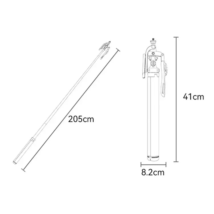 YESIDO SF17 Supporto per selfie con treppiede retrattile in metallo multifunzionale per fotocamera di telefoni cellulari, SF17