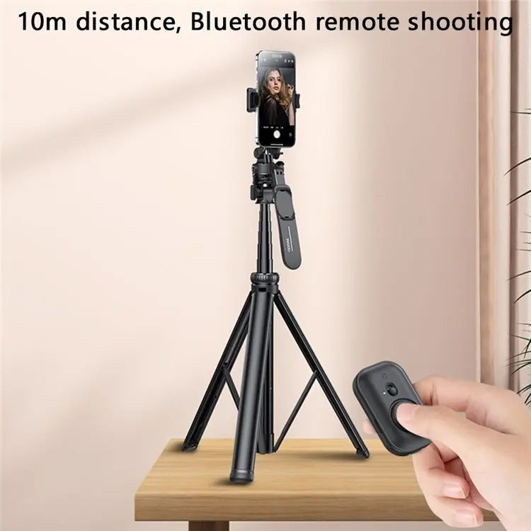 YESIDO SF17 Supporto per selfie con treppiede retrattile in metallo multifunzionale per fotocamera di telefoni cellulari, SF17