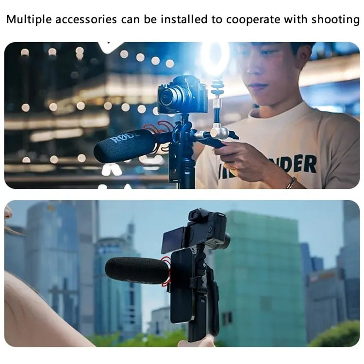 YESIDO SF17 Supporto per selfie con treppiede retrattile in metallo multifunzionale per fotocamera di telefoni cellulari, SF17