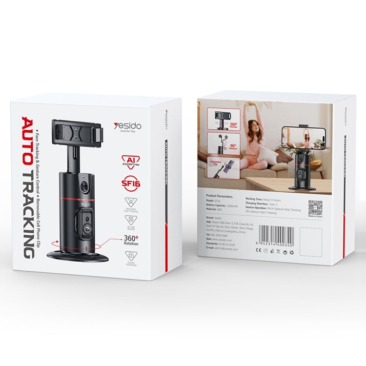 YESIDO SF16 Staffa PTZ per rilevamento automatico del volto da 360 gradi Al, SF16