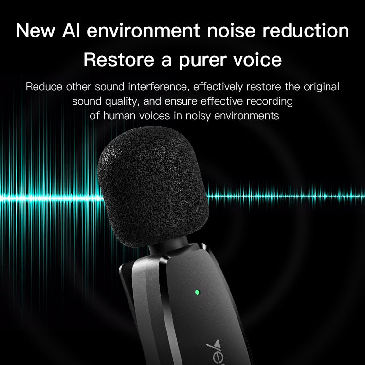 YESIDO KR12 Microfono lavalier wireless a bassa latenza con ricevitore a 8 pin, KR12
