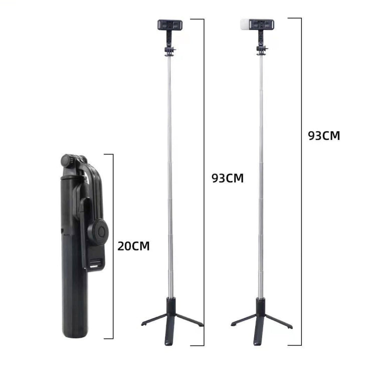 Treppiede per trasmissione live multifunzionale Bluetooth Selfie Stick Q07, Without Light, With Light