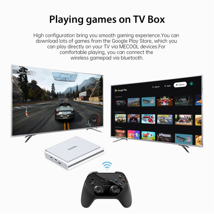 MECOOL KM2 Plus Android 11 Smart TV Box vocale WiFi dual-band 4 GB + 32 GB, AU Plug, US Plug, EU Plug, UK Plug