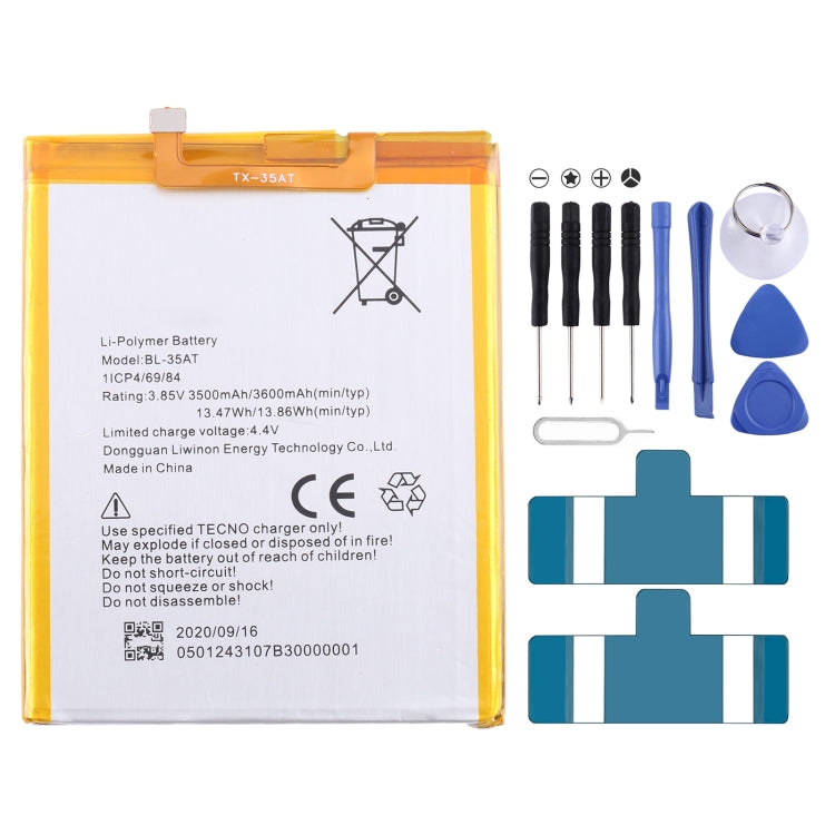 Sostituzione della batteria, For Tecno Camon 17 Pro / Camon 18P, For Tecno Pova 2 LE7, For Tecno Camon 17 CG6 CG7, For Tecno Spark 7 / Spark 7T, For Tecno Spark 6 Air / Pouvoir 4 Pro, For Tecno Spark 6 / Camon 16, For Tecno Pop 4 / Camon 15