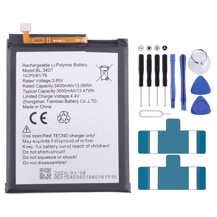 Sostituzione della batteria, For Tecno Camon 17 Pro / Camon 18P, For Tecno Pova 2 LE7, For Tecno Camon 17 CG6 CG7, For Tecno Spark 7 / Spark 7T, For Tecno Spark 6 Air / Pouvoir 4 Pro, For Tecno Spark 6 / Camon 16, For Tecno Pop 4 / Camon 15