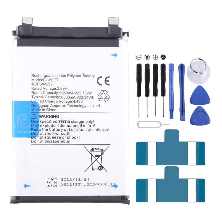 Sostituzione della batteria, For Tecno Camon 17 Pro / Camon 18P, For Tecno Pova 2 LE7, For Tecno Camon 17 CG6 CG7, For Tecno Spark 7 / Spark 7T, For Tecno Spark 6 Air / Pouvoir 4 Pro, For Tecno Spark 6 / Camon 16, For Tecno Pop 4 / Camon 15
