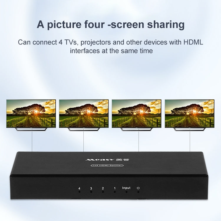 Measy SPH104 Splitter display simultaneo da 1 a 4 HDMI 4K 1080P, 1 to 4, AU Plug, 1 to 4, EU Plug, 1 to 4, UK Plug