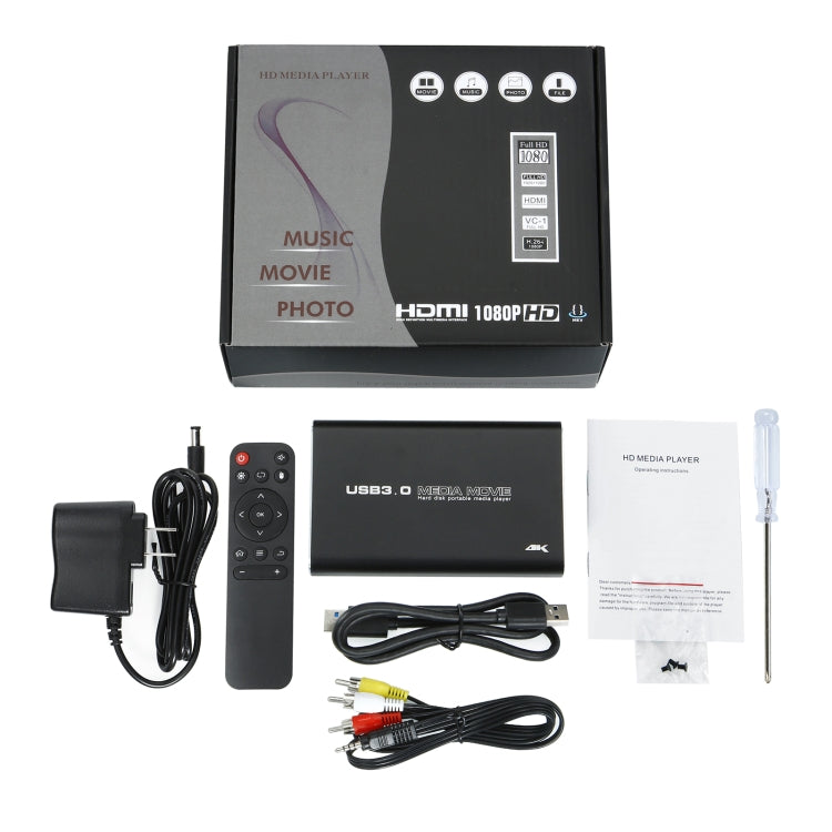 Lettore multimediale HD MP2506P 4K 30Hz, supporta la riproduzione in loop automatico di video, foto e musica, MP2506P