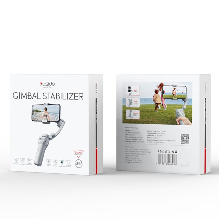 Yesido SF18 Stabilizzatore telefonico Gimbal portatile anti-vibrazione a tre assi