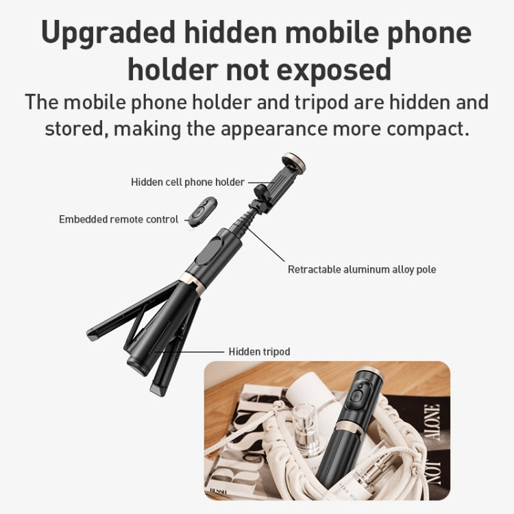 Bastone selfie treppiede nascosto con telecomando Bluetooth ZGA S02, S02