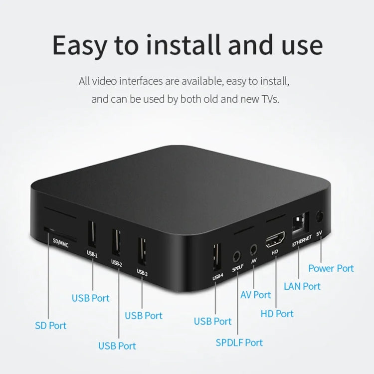Set-top box di rete MXQ Pro RK3228A con CPU quad-core 4K HD, 2GB+16GB
