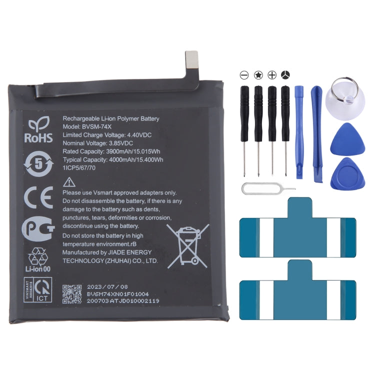 Sostituzione della batteria, For VSMART BVSM-420 4450mAh, For VSMART BVSM-330 3520mAh, For VSMART BVSM-620 4000mAh, For VSMART BVSM-340 3500mAh, For Vsmart joy 3 plus BVSM-430 5000mAh, For VSMART BVSM-220 2550mAh, For VSMART BVSM-230 BVSM230 3000mAh