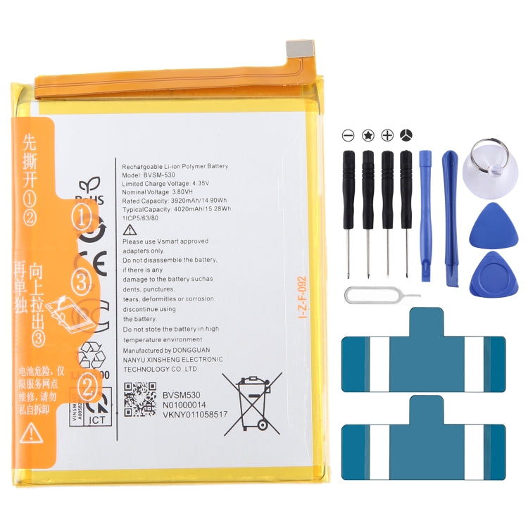Sostituzione della batteria, For VSMART BVSM-420 4450mAh, For VSMART BVSM-330 3520mAh, For VSMART BVSM-620 4000mAh, For VSMART BVSM-340 3500mAh, For Vsmart joy 3 plus BVSM-430 5000mAh, For VSMART BVSM-220 2550mAh, For VSMART BVSM-230 BVSM230 3000mAh