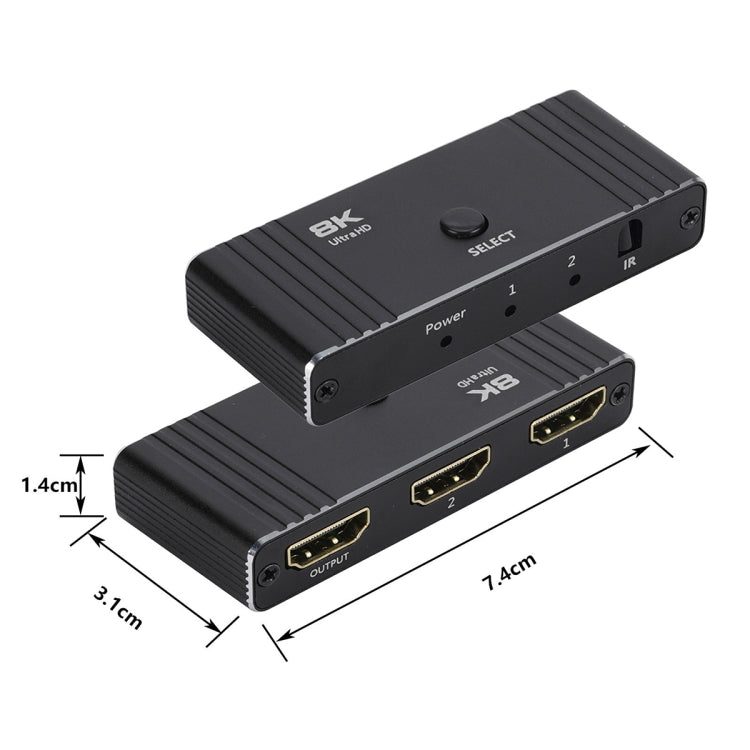 Commutatore bidirezionale automatico HD OZ 8K 60Hz 2 in 1 Out con telecomando, 8K 60Hz with Remote Control