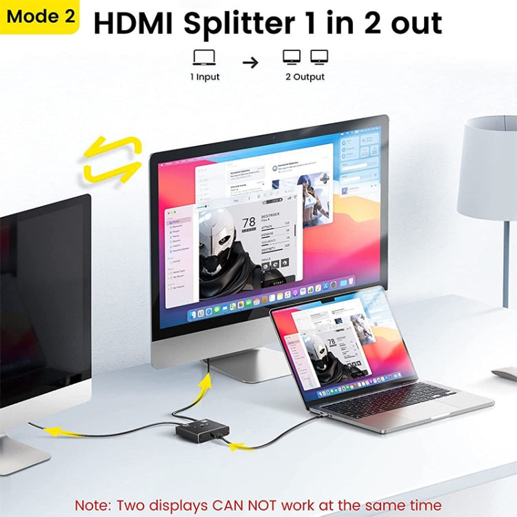 Switcher HDMI bidirezionale OZ 8K 60Hz 2 in 1 uscita, 8K 60Hz
