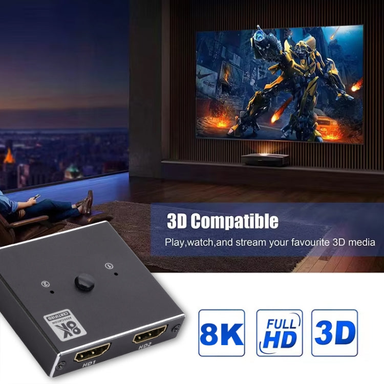 Switcher HDMI bidirezionale OZ 8K 60Hz 2 in 1 uscita, 8K 60Hz