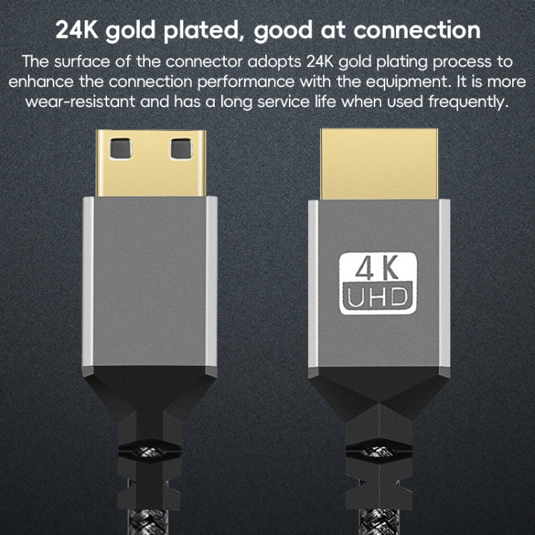 Cavo intrecciato per trasmissione video da HDTV a Mini HDTV 4K UHD, 0.3m, 1m, 1.5m, 2m, 3m, 5m