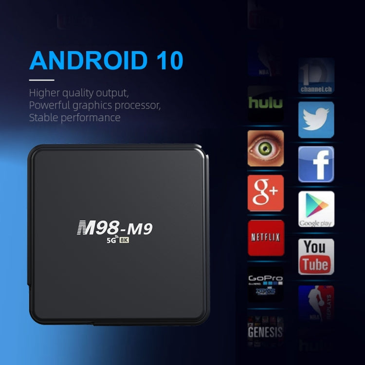 TV Box Android M98-M9 quad-core ARM Cortex-A53 WiFi Bluetooth 4K HD, 2GB+8GB